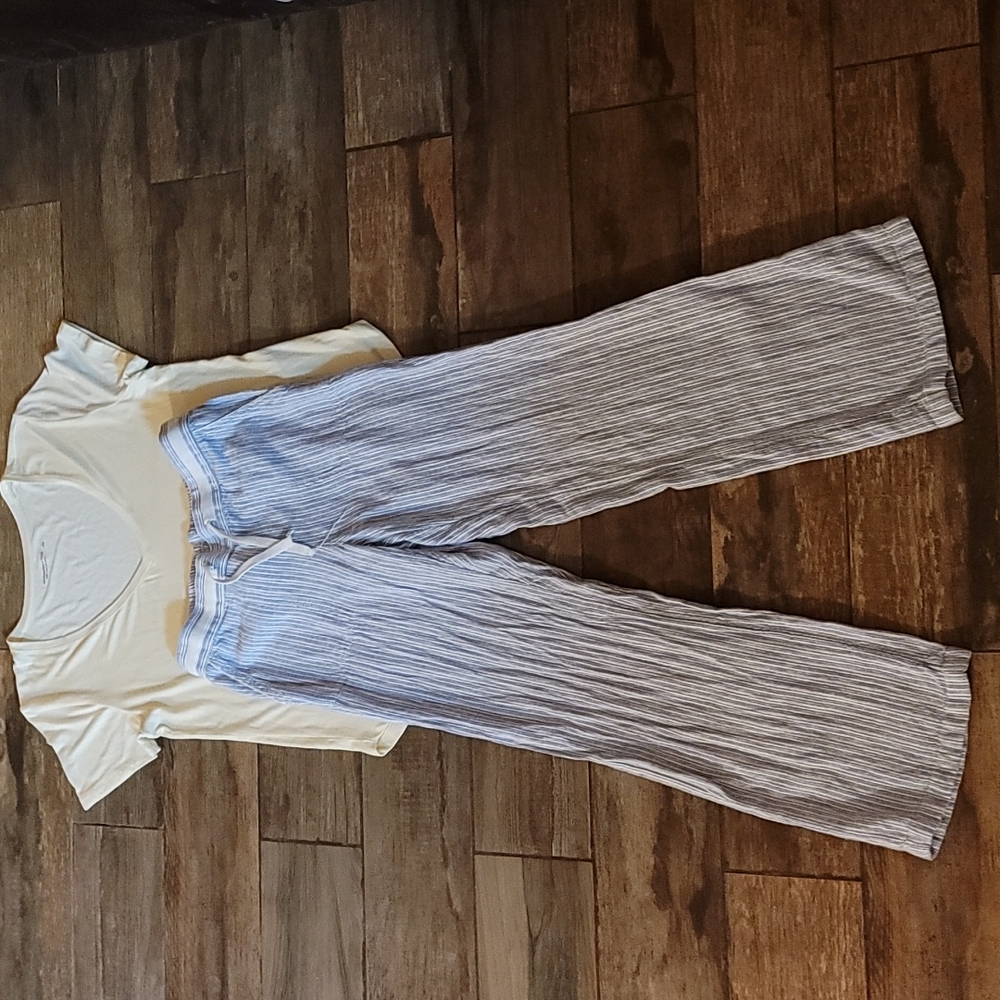 Caslon linen/Rayon‎ striped pants with pockets